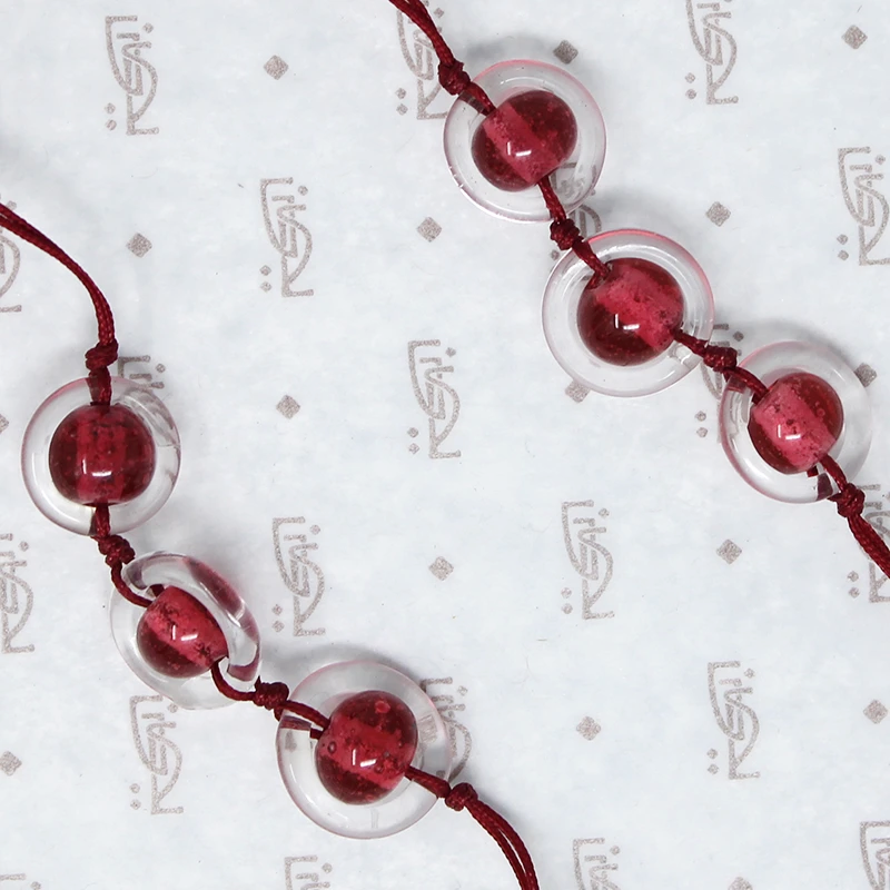 Fabulous Blood Red Peking Glass Bead Necklace 