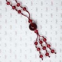 Fabulous Blood Red Peking Glass Bead Necklace 