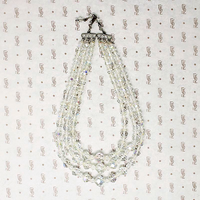Prismatic Three Strand Glass Bead Necklace