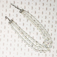 Prismatic Three Strand Glass Bead Necklace