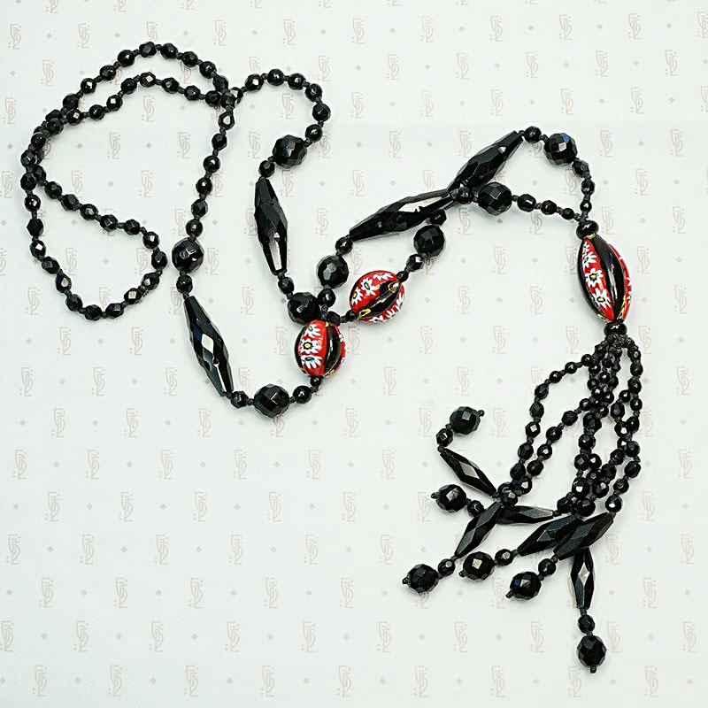 Bold & Graphic Millifiori Bead Sautoir Necklace
