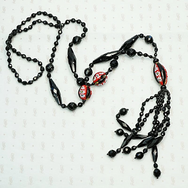 Bold & Graphic Millifiori Bead Sautoir Necklace