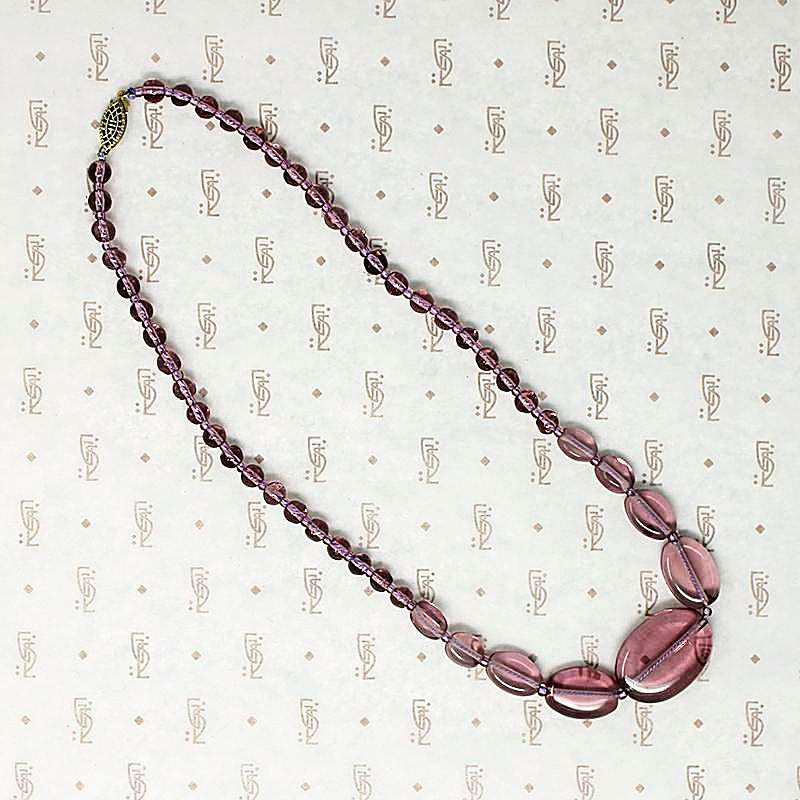 Purple Art Deco Glass Bead Choker