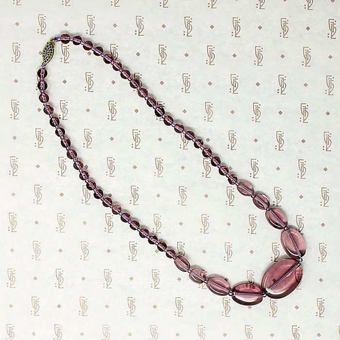 Purple Art Deco Glass Bead Choker
