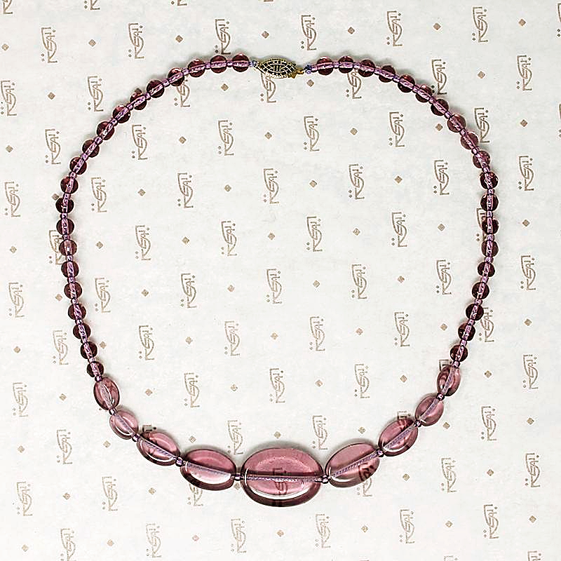 Purple Art Deco Glass Bead Choker