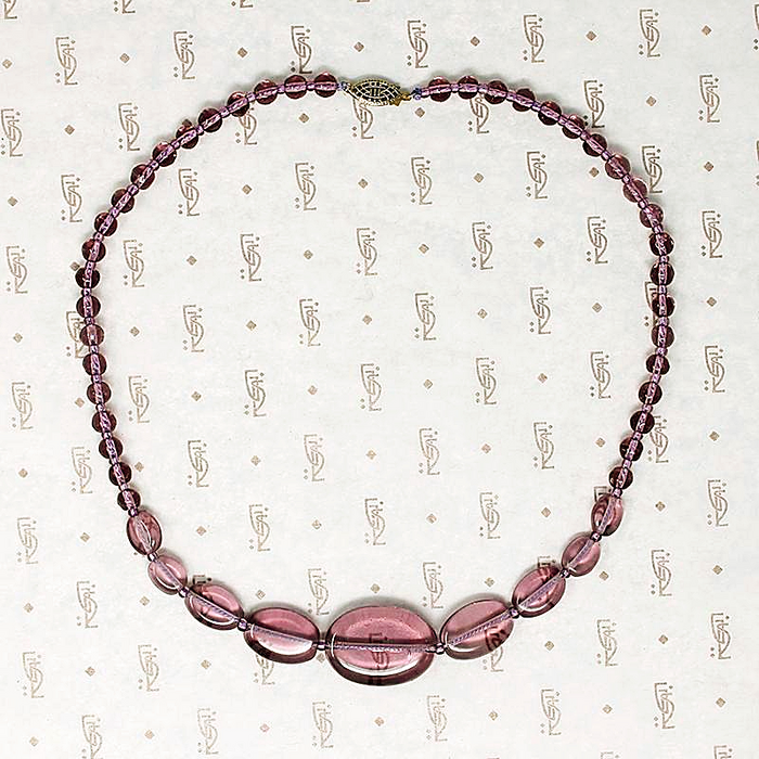 Purple Art Deco Glass Bead Choker