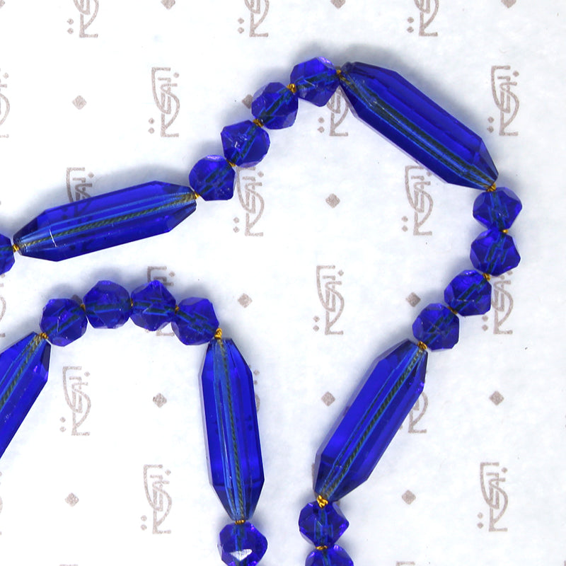Exquisite Bright Blue Bead Flapper Necklace