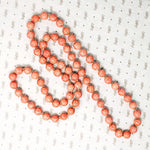 French Pâte de Verre Beads in Stippled Coral