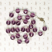 Art Deco Purple Crystal Bead Necklace