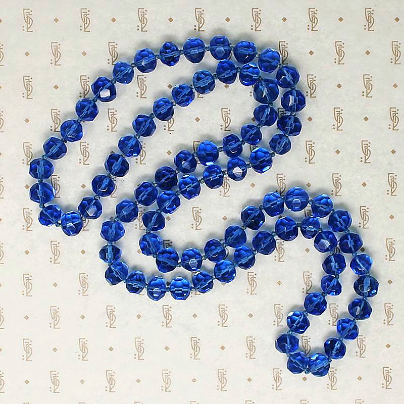 Blue Bonnet Blue Glass Flapper Beads