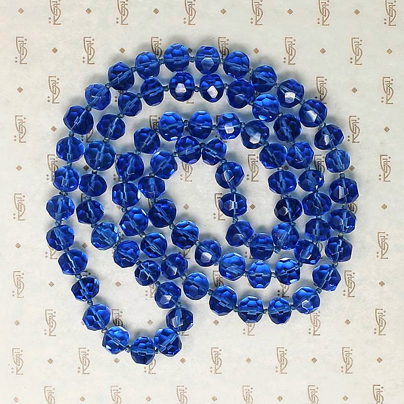 Blue Bonnet Blue Glass Flapper Beads