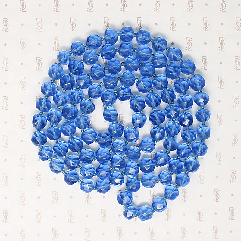 Extra Long Dreamy Blue Glass Flapper Beads