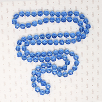 Extra Long Dreamy Blue Glass Flapper Beads