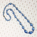 Cornflower Blue Faceted Oval Glass Beads