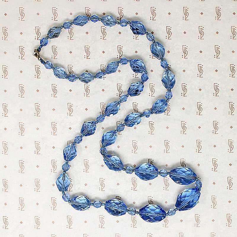 Cornflower Blue Faceted Oval Glass Beads