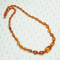 Antique Bourbon-Colored Graduated Amber Beads