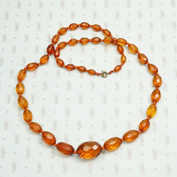 Antique Bourbon-Colored Graduated Amber Beads
