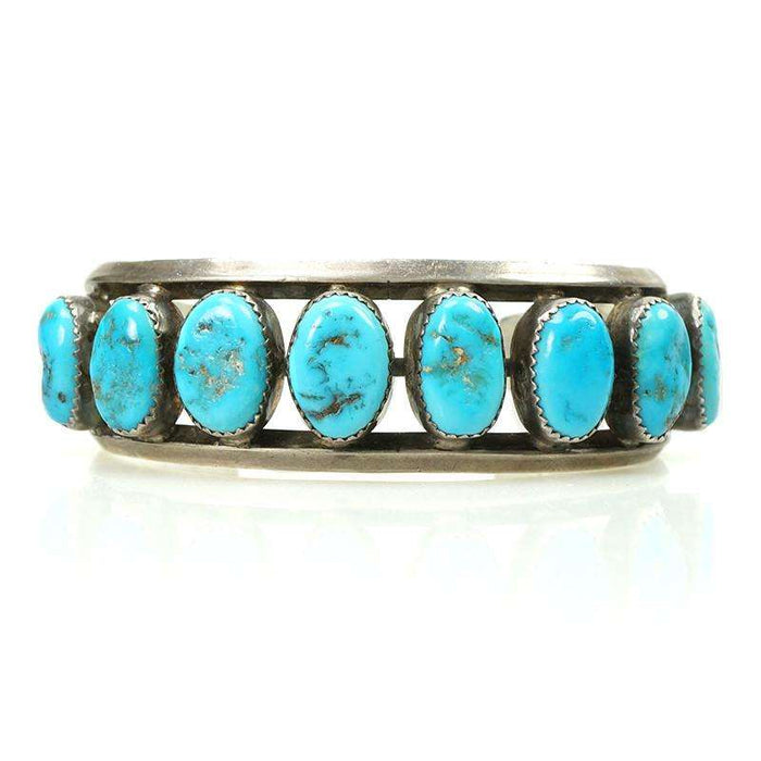 Sleeping Beauty Turquoise Vintage Silver Cuff Bracelet