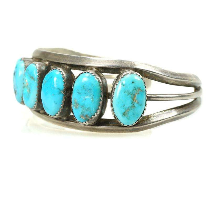 Sleeping Beauty Turquoise Vintage Silver Cuff Bracelet