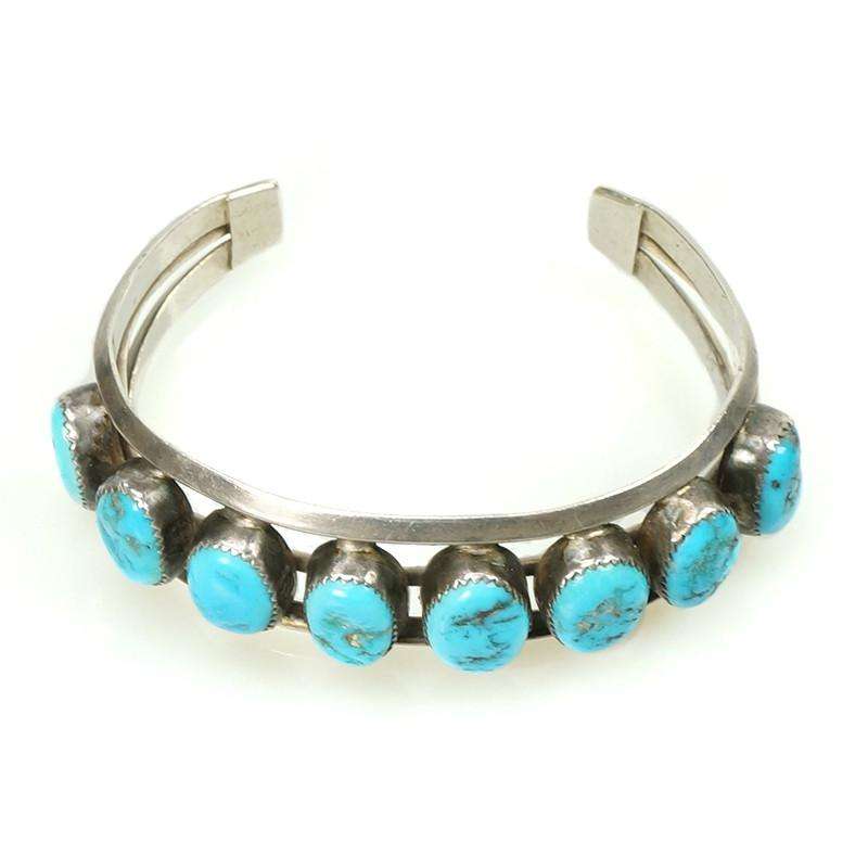 Sleeping Beauty Turquoise Vintage Silver Cuff Bracelet