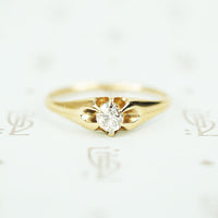 buttery 14k yellow gold belcer set omc diamond ring circa 1890