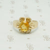 sunny yellow citring in 10k yellow gold chubby belcher setting circa 1890
