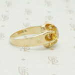 Chunky Gold Belcher Ring with Sunny Citrine