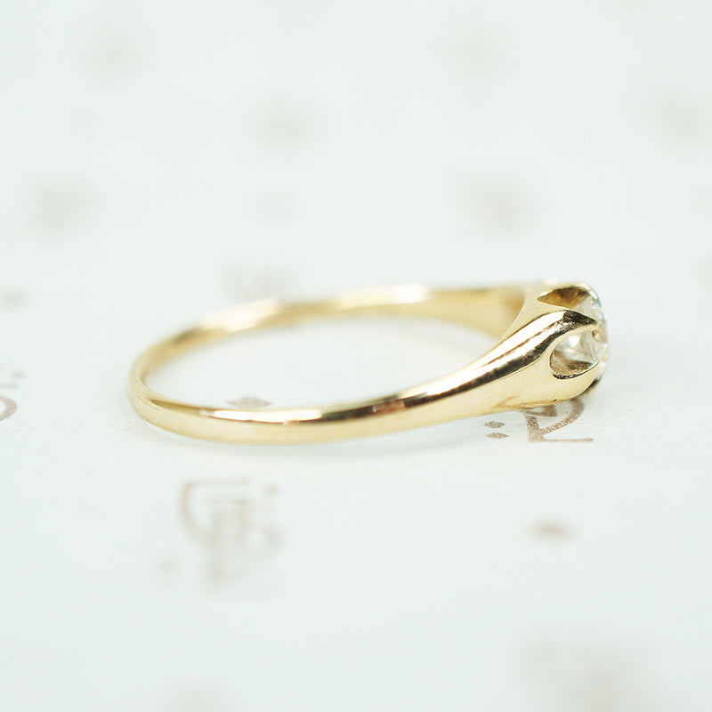 1890's Mellow Gold OMC Diamond Ring