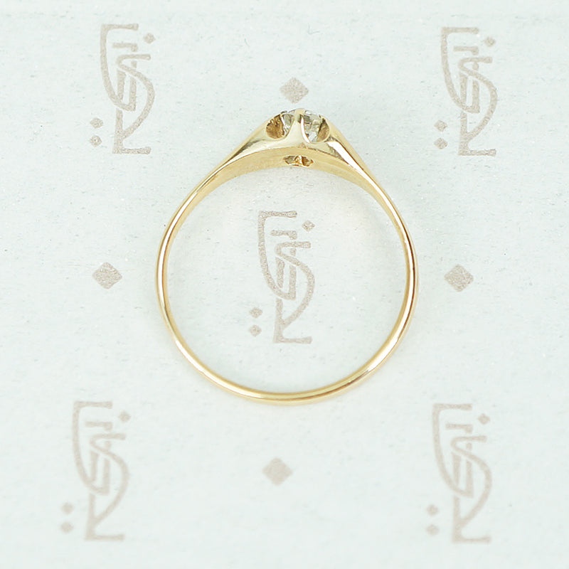 1890's Mellow Gold OMC Diamond Ring
