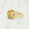 Chunky Gold Belcher Ring with Sunny Citrine