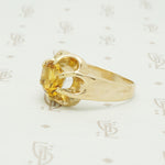 Chunky Gold Belcher Ring with Sunny Citrine