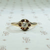 14k yellow gold .30ct old european cut diamond in a beautifully bloomed belcher setting circa 1880