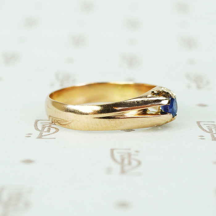 Lovely Antique Rose Gold Sapphire Ring