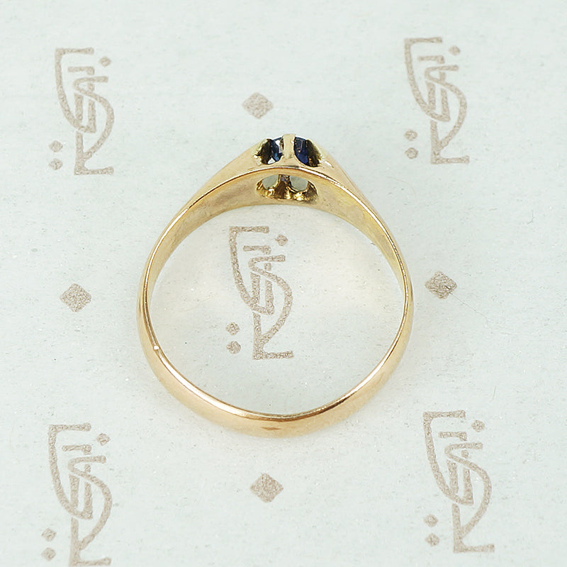 Lovely Antique Rose Gold Sapphire Ring