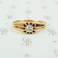 cushion mine cut diamond gold belcher setting 19th century 