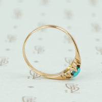 9ct rose gold belcher setting with oval turquoise ring