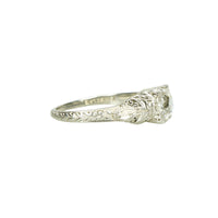 Vintage White Gold Belias Filigree Engagement Ring - Gem Set Love