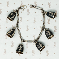 siam silver bell charm bracelet