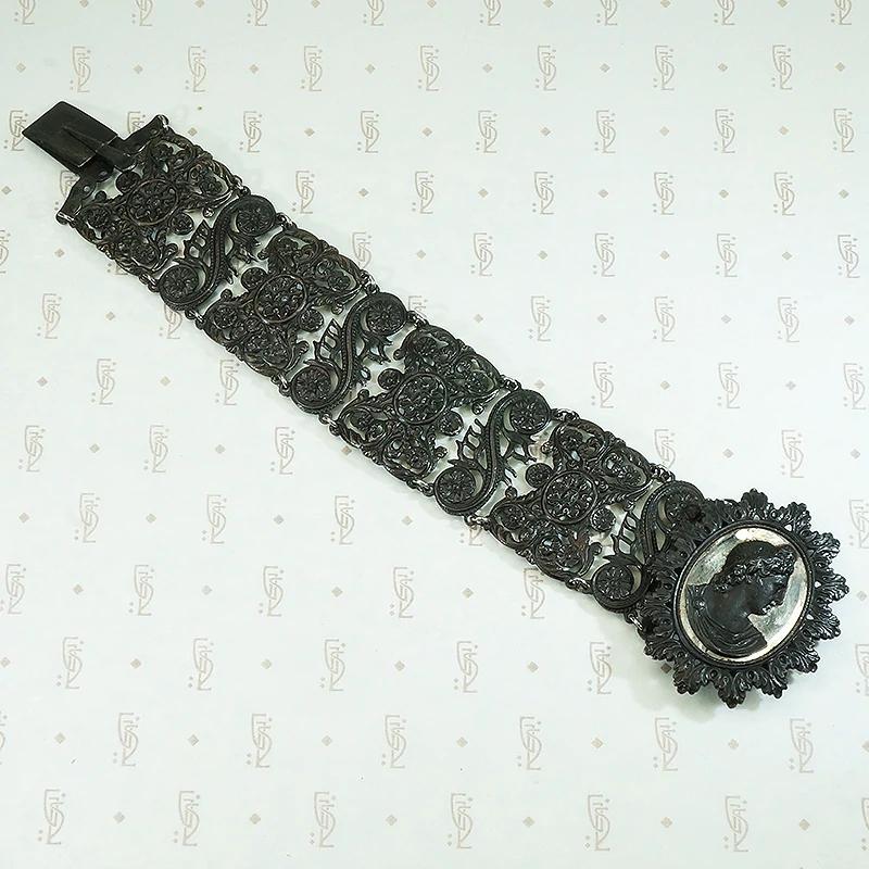 Berlin Iron Bracelet with Iron & Steel Cameo Clasp