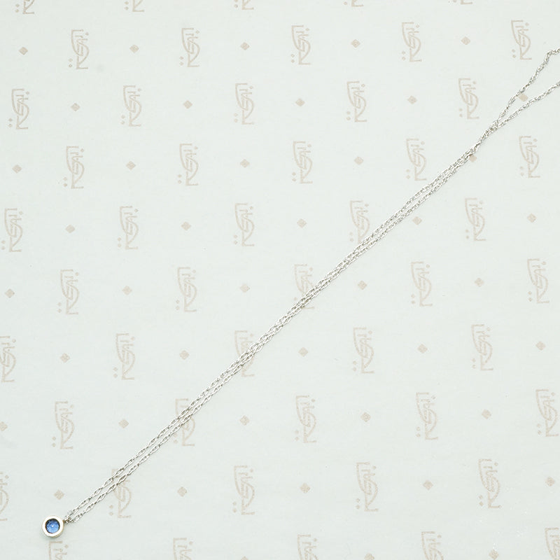 Montana Sapphire and Recycled White Gold necklace