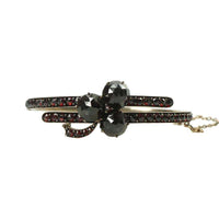 Bohemian Rose Cut Garnet Bracelet Unique Clover Design