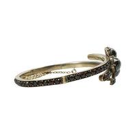 Bohemian Rose Cut Garnet Bracelet Unique Clover Design