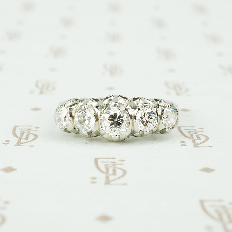 Gorgeous Edwardian Platinum Diamond Band