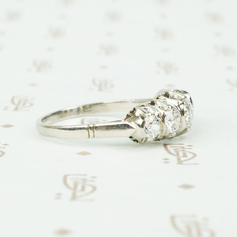 Gorgeous Edwardian Platinum Diamond Band