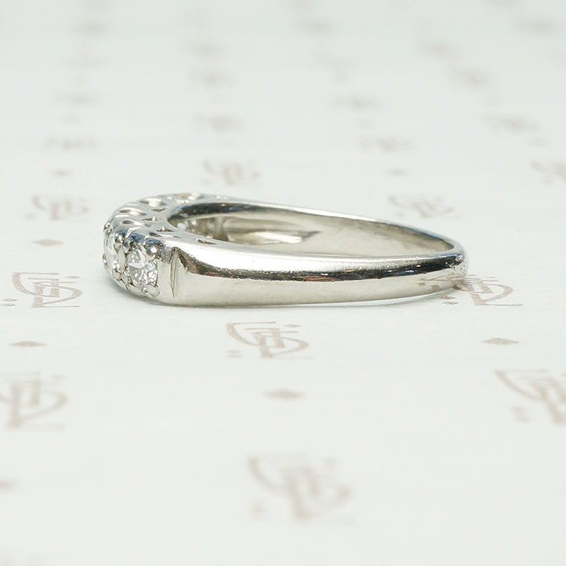 1/2 carat total weight 1940's classic platinum diamond anniversary band