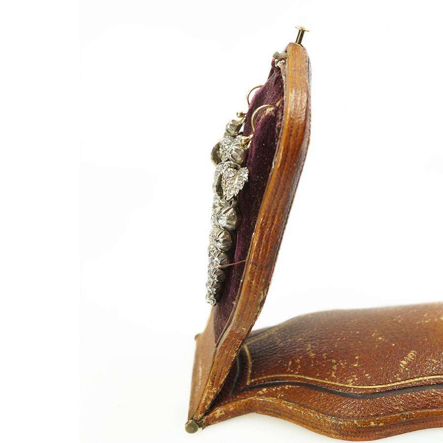 Magnificent Cascading Diamond Earrings in Unusual Standing Fitted Box