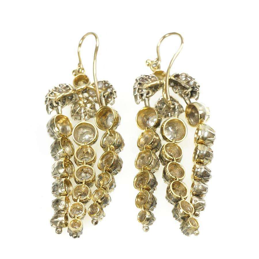 Magnificent Cascading Diamond Earrings in Unusual Standing Fitted Box