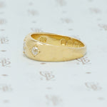 18k gypsy diamond band side view
