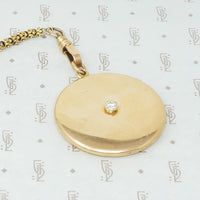 Big Heavy 14k yellow gold diamond set locket vintage
