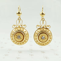 long gold filled victorian drop earrings